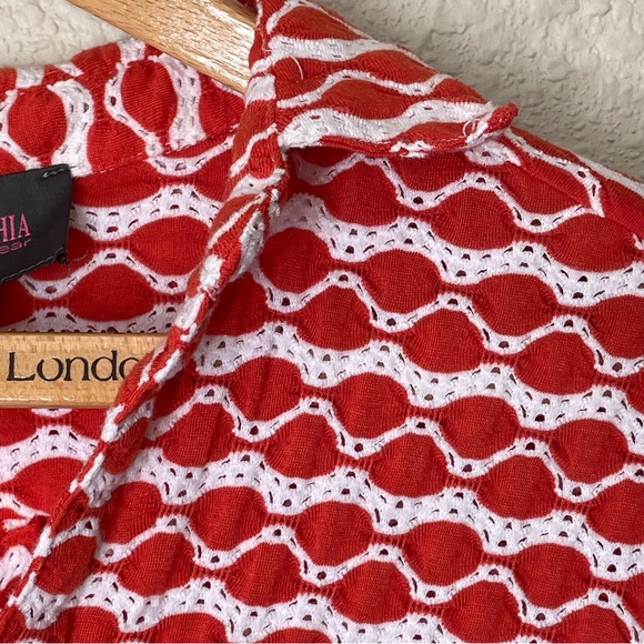 Forcynthia Beachwear pullover eyelet style top with front pockets. Women’s M - Picture 3 of 8